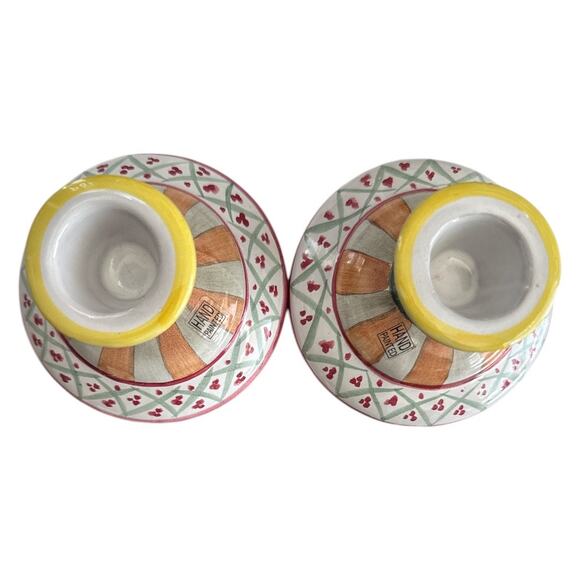 Hand Painted Colorful Unique Multicolored Candle Holders - Picture 4 of 8